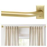 ZYRW Gold Wrap Around Curtain Rod for Windows 28-48 Inches, Room Darkening Drapery Rod, Heavy Duty Blackout Curtain Rod, Modern Decorative Curtain Rod, Gold