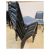 Lot of 6 Blue Vinyl Metal Frame Dining Chairs