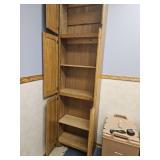 7ft 10" Tall 12.5" Deep Including Doors 25 5/8" Wide 6 Door Wood Cabinet