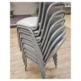 Lot of 8 Indoor Metal and Vinyl Stackable Dining Chairs - Bid Price is per Chair