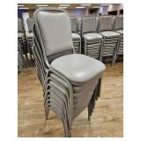 Lot of 8 Indoor Metal and Vinyl Stackable Dining Chairs - Bid Price is per Chair