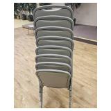 Lot of 8 Indoor Metal and Vinyl Stackable Dining Chairs - Bid Price is per Chair