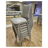 Lot of 8 Indoor Metal and Vinyl Stackable Dining Chairs - Bid Price is per Chair