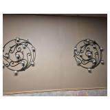 2 Piece Tea Candle Holder Wall Decor Roughly 26"