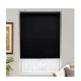 Cordless Roller Shades Blackout Blinds for Windows Room Darkening Rolled Up Shades with Spring System, UV Protection Window Shades Door Blinds for Home and Office (20" W x 72" H, Black)