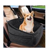 Dog Car Seat for Small Medium Dogs,Detachable Washable Dog Booster Seat Under 30lbs, Pet Car Seat Travel Bed with Storage Pockets and Dog Safety Belt (Black)