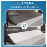 Kolbs Bed Wedge Pillow Headboard Pillow | Flippable 2 Colors/Sided, Instantly Change Your Decor Bed Wedge Pillow for Headboard | Headboard Pillow Wedge Bed Gap Filler | Mattress Gap Filler Twin Size