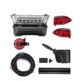 KEMIMOTO Deluxe Precedent Light Kit Compatible with Club Car Precedent 2004-Up, 12V Street Legal Light Kit, Upgrade LED Headlights, Taillights with Turn Signals Hazard Light Switch, Horn, Brake *Retai