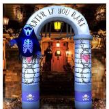 9 FT Halloween Inflatables Archway with Grim Reaper, Blow Up Yard Decorations, Spooky Scary Halloween Party Decorations, Large Outdoor Inflatable for Graveyard, Garden, and Lawn *Retail $89