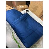 NEXHOME PRO Organic Natural Viscose from Bamboo Cooling Comforter,Navy Blue 106" L x 90" W King Lightweight Down Alternative Cool Duvet Insert,Summer Bedding Blanket for Hot Sleepers,8 Corner Tabs *Re