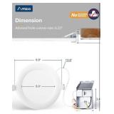 Amico 20 Pack 6 Inch 5CCT Ultra-Thin LED Recessed Ceiling Light with Junction Box, 2700K/3000K/4000K/5000K/6000K Selectable, 12W Eqv 110W, Dimmable Can-Killer Downlight, 1000LM High Brightness *Retail