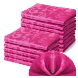 12 Pack Damask Cloth Napkins 17 x 17 Inch, Jacquard  Hot Pink Retail $8.32