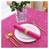 12 Pack Damask Cloth Napkins 17 x 17 Inch, Jacquard  Hot Pink Retail $8.32