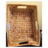 StorageWorks Large Rectangular Wicker Basket, Water Hyacinth and Seagrass Storage Basket with Built-in Handles, 1 Pack Retail $42.62