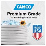 Camco TastePURE 10-Ft Water Hose - RV Drinking Water Hose Contains No Lead, No BPA & No Phthalate - Features Diamond-Hatch Reinforced PVC Design - 1/2â Inside Diameter, Made in the USA (22743) Re