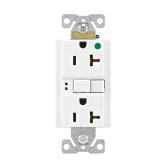 Eaton Cooper SGFH20W 20 Amp White Heavy Duty UL Listed Hospital Grade Duplex GFCI Outlet Receptacle with LED Indicator Matching Wall Plate Included Retail $12.70