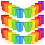 Eccliy 72 Pcs Children Cups Kids Cups 8 oz Plastic Cups Reusable Cups Unbreakable Plastic Drinking Cups Tumblers for Kids Children, Dishwasher Safe, 6 Colors Retail $41.86