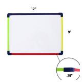 Dry Erase Board, Magnetic Whiteboard 2-Sided 9 x 12 Inches with Colored Frame, Handwriting Lines Front Blank Back Retail $11.99