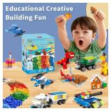 1100 Piece Building Blocks Classic Building Toys, Creative Bulk Building Bricks Sets Compatible with Legos Baseplate Sets 17 Colors Mixed 147 Shapes for Kids Party Favors Birthday Retail $23.16