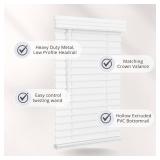 Lotus & Windoware Cordless, 2 Inch Faux Wood Blind, 34" Wide x 60" Long, Window Blinds, Blinds & Shades, Blinds for Indoor Windows, Embossed, Bright White, (Actual Size - 33.5" x 60")