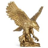 H&W Golden Eagle Statue, Flying Wild Bird Eagle Decorative Bronze Patina Resin Figurineï¼Mï¼