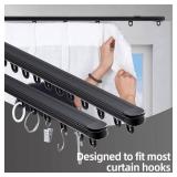 ZSTARR Retractable Ceiling Curtain Track, Measurement-Free Curtain Track 51