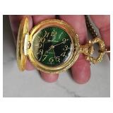 Pocket Watch with Chain Gold Tone