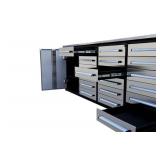 Unused 2024 Steelman 10FT-18D-2B Stainless Steel Work Bench with 18 Drawers & 2 Cabinets.