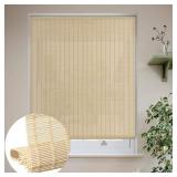 Luckup Cordless Bamboo Roman Shades, Natural