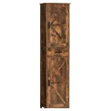 WEENFON Tall Storage Cabinet, Bathroom Cabinet with 6 Shelves & Drawer, Rustic Brown