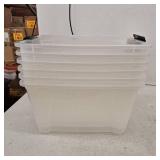 IRIS USA 32Qt. Plastic Storage Bins Clear Latching Stackable Totes 6Pk