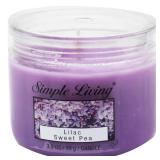 3.5 oz Simple Living Lilac Sweet Pea Scented Candle - 1pc