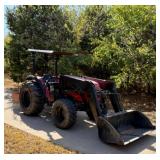 Mahindra 4110 Shuttle Shift 4x4 Tractor with Westendorf Loader and Canopy- Low 830 Hours