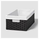 16" x 9" x 6" Lined Woven Media Bin Black - Brightroomâ¢