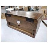 Kato 18 in. W. Walnut Brown Rectangle Contemporary Wood Floating Side Table by Kate and Laurel, Retail : $159. 99