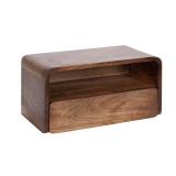 Kato 18 in. W. Walnut Brown Rectangle Contemporary Wood Floating Side Table by Kate and Laurel, Retail : $159.99