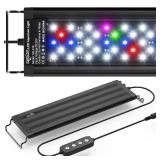 SEAOURA Led Aquarium Light for Plants-Full Spectrum Fish Tank Light with Timer Auto On/Off, 12-18 Inch, Adjustable Brightness, White Blue Red Green Pink LEDs with Extendable Brackets for Freshwater