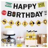 Ushinemi Pre-Strung Drivers License Birthday Decorations, NO DIY Glitter Happy Birthday Banner New Driver Car Road Signs, 16th 17th Learner Driver Birthday Party Supplies