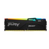 Kingston FURY Beast RGB 8GB 5200MT/s DDR5 CL40 DIMM Desktop Memory Single Module | Intel XMP 3.0 | Infrared Sync Technology | Overclocking Stability | KF552C40BBA-8