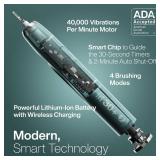 Aquasonic Vibe Series Ultra-Whitening Toothbrush ADA Accepted Power Toothbrush - 8 Brush Heads & Travel Case 40,000 VPM Motor & Wireless Charging - 4 Modes w Smart Timer Mint Green Met