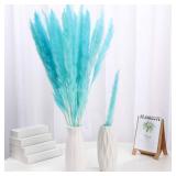 beyonday 30pcs Natural Dried Pampas Grass Bouquets 17 inch Fluffy Dried Reed Pampas Plant with Box Wedding Flower Bulrush Boho Decors Photography Farmhouse Store DIY Decoration (Blue)