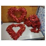 heart wreaths and garland