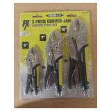 3 Pc curved jaw locking plier set