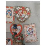 playing cards, vocabulary cards and 1920s valentine cards