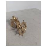 globe and brass ships wheel clamp