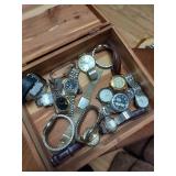 Cedar box with watches