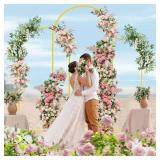 Rengue Set of 3 Wedding Arch Backdrop Stand 6FT/5FT/4FT, Gold Metal Arch Backdrop Stand for Wedding Ceremony Garden Floral Balloon Birthday Party Decor