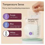 Momcozy Breastmilk Storage Bag, 8Oz, Temp-Sensing Color Change, 120 Count Milk Storage Bags Breastmilk with Pour Spout, Milk Bag with Self Standing for Breastfeeding, No Leak Presterilized for Freezer