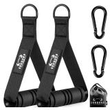 Heavy Duty Exercise Handles, Gym Handles for Cable Machine Attachment, Grip Gym Equipment, Resistance Bands, and Weight Lifting (Set of 2)