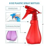 DilaBee Spray Bottles (4-Pack - 8 Oz) Water Spray Bottle for Hair, Plants, Cleaning Solutions, Cooking, BBQ, Squirt Bottle for Cats, Empty Spray Bottles - BPA-Free - Multicolor